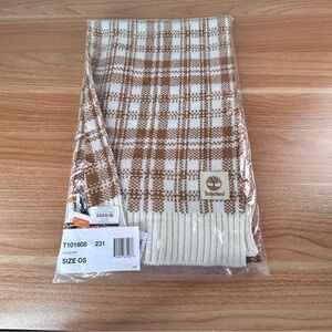 Timberland Scarf Brown and Ivory Wheat Buffalo Plaid 10x65 Winter Accessories